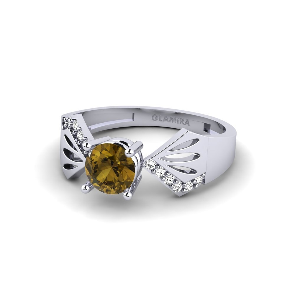 950 Platinum Brown Zircon Ring Tagutu