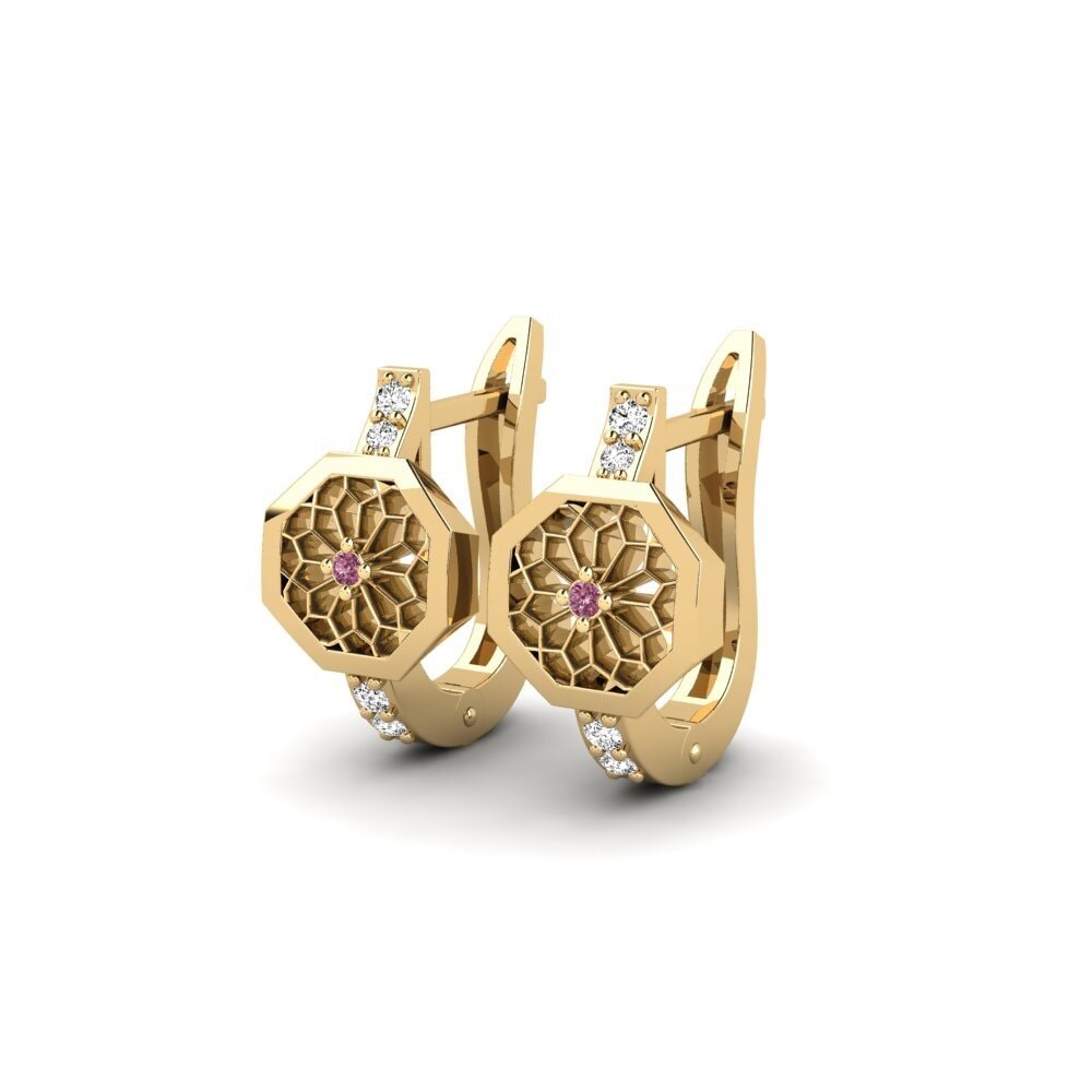 โรโดไลท์ Women's ต่างหู Tanigawa