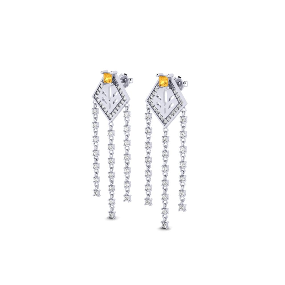 Oro Bianco 375 Citrino Orecchino da donna Tannak