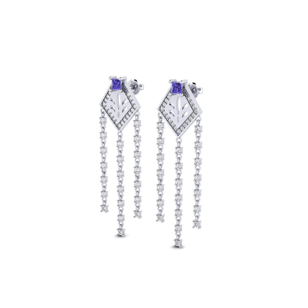 Oro Bianco 375 Tanzanite Orecchino da donna Tannak
