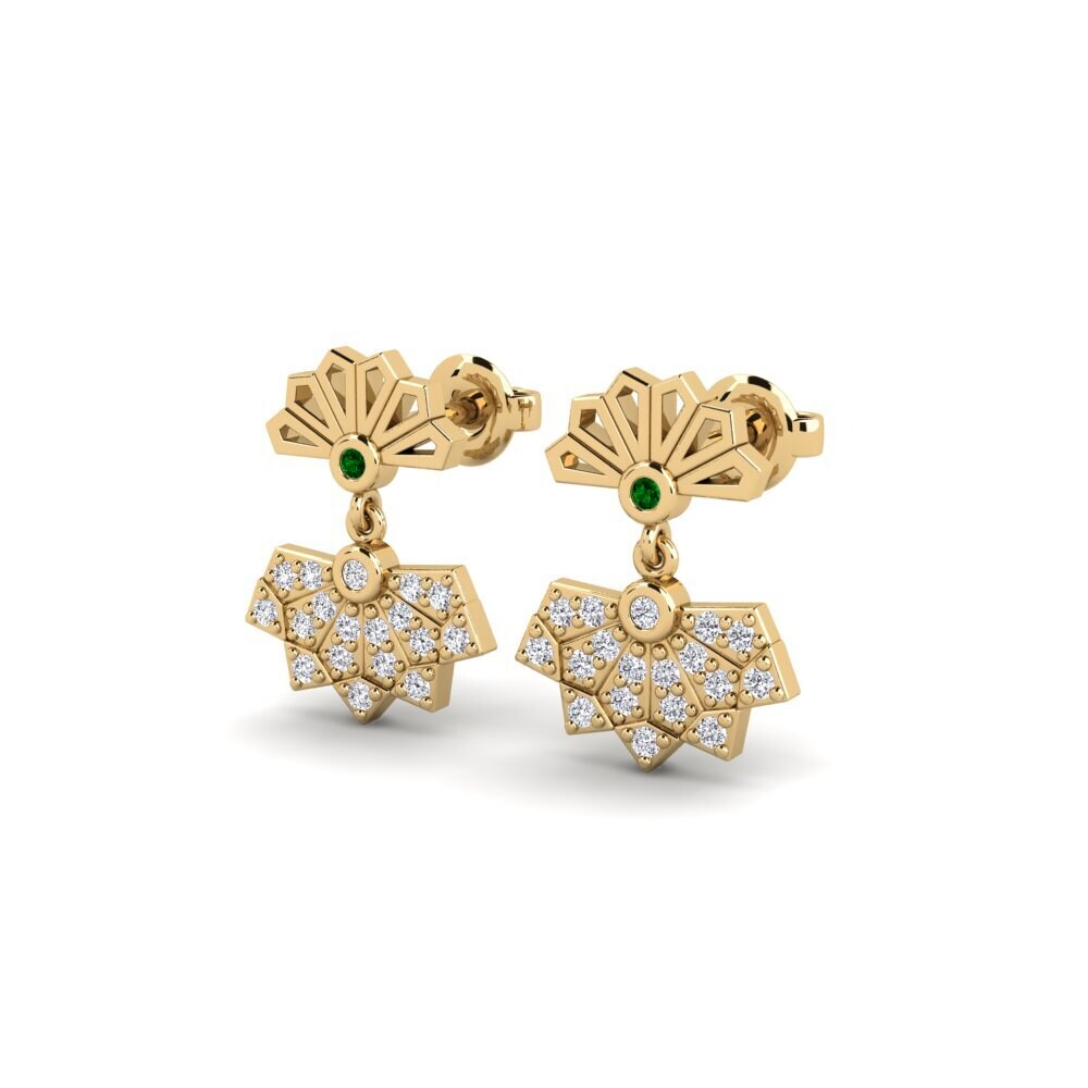 Zircônia Verde Brincos Feminino Tekariyama