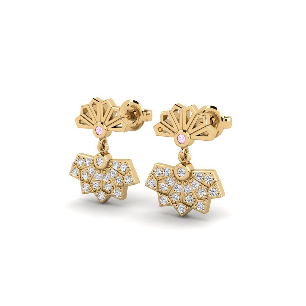 Safira Rosa Brincos Feminino Tekariyama
