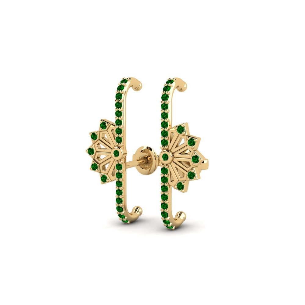 Green Zirconia Women's Earring Nadeshiko