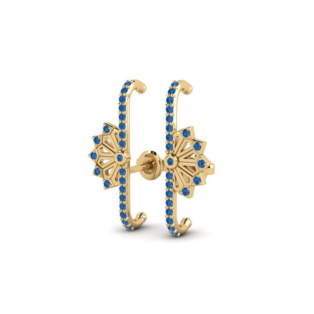 sapphire-zirconia Women's ต่างหู Nadeshiko
