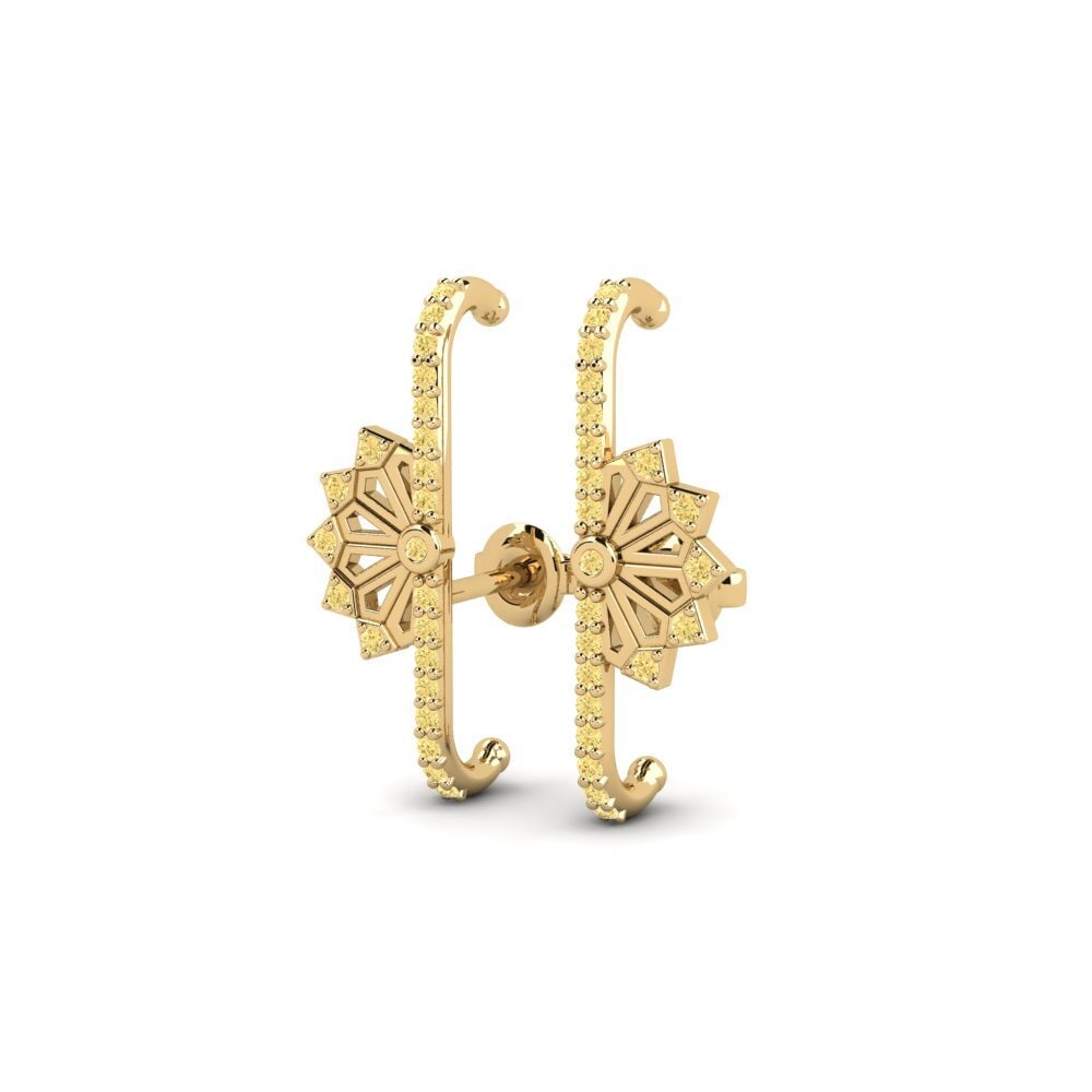 Yellow Diamond Women's Earring Nadeshiko