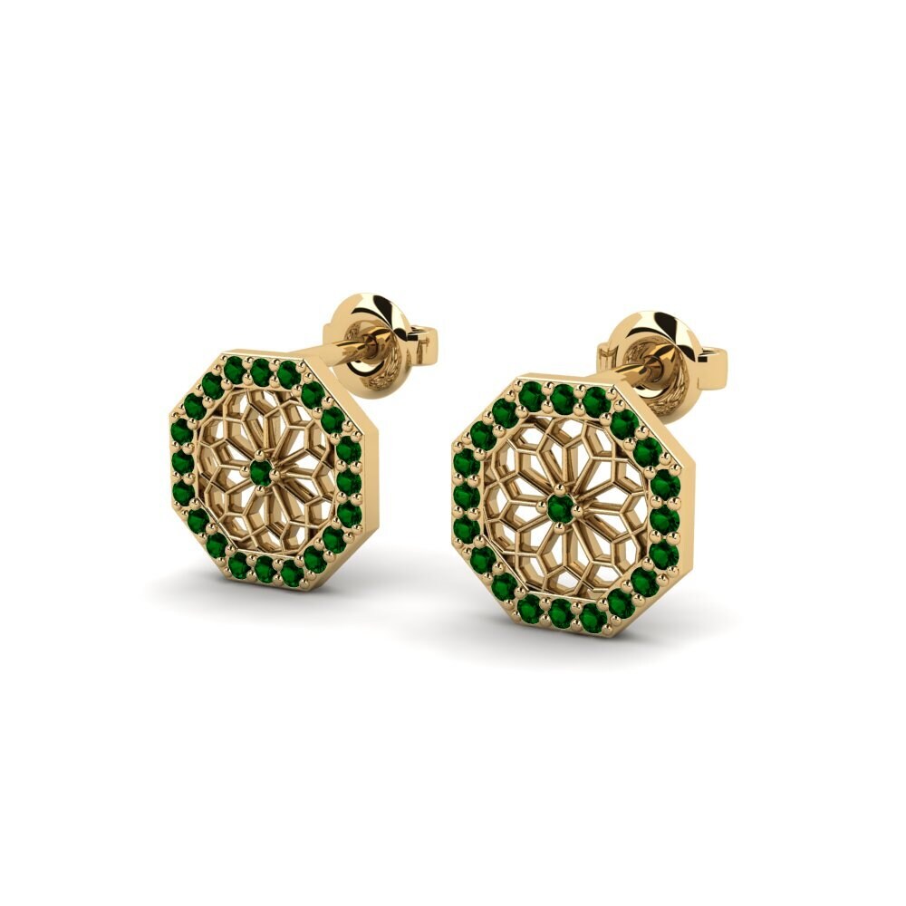 Zircônia Verde Brincos Feminino Senjodake