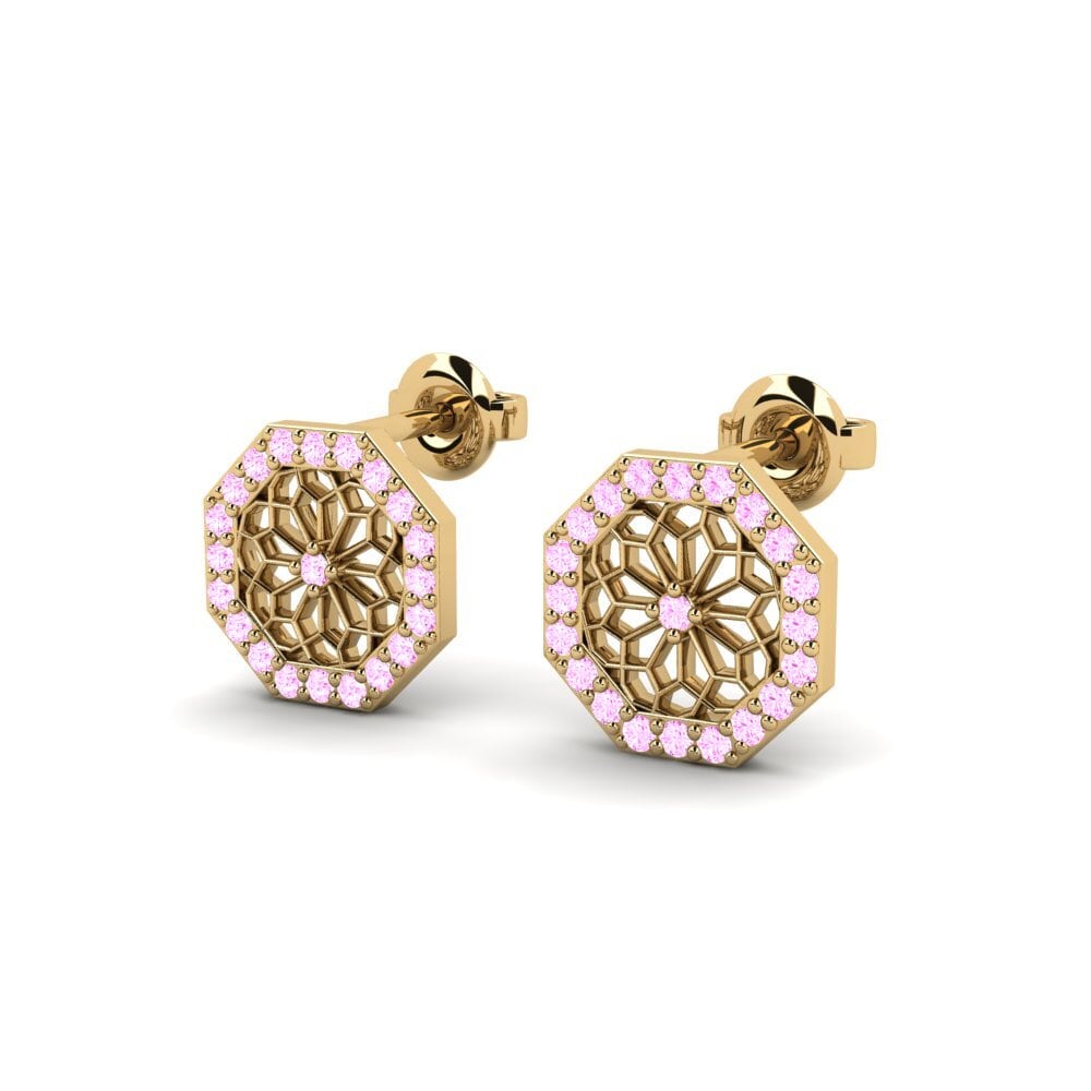 Safira Rosa Brincos Feminino Senjodake