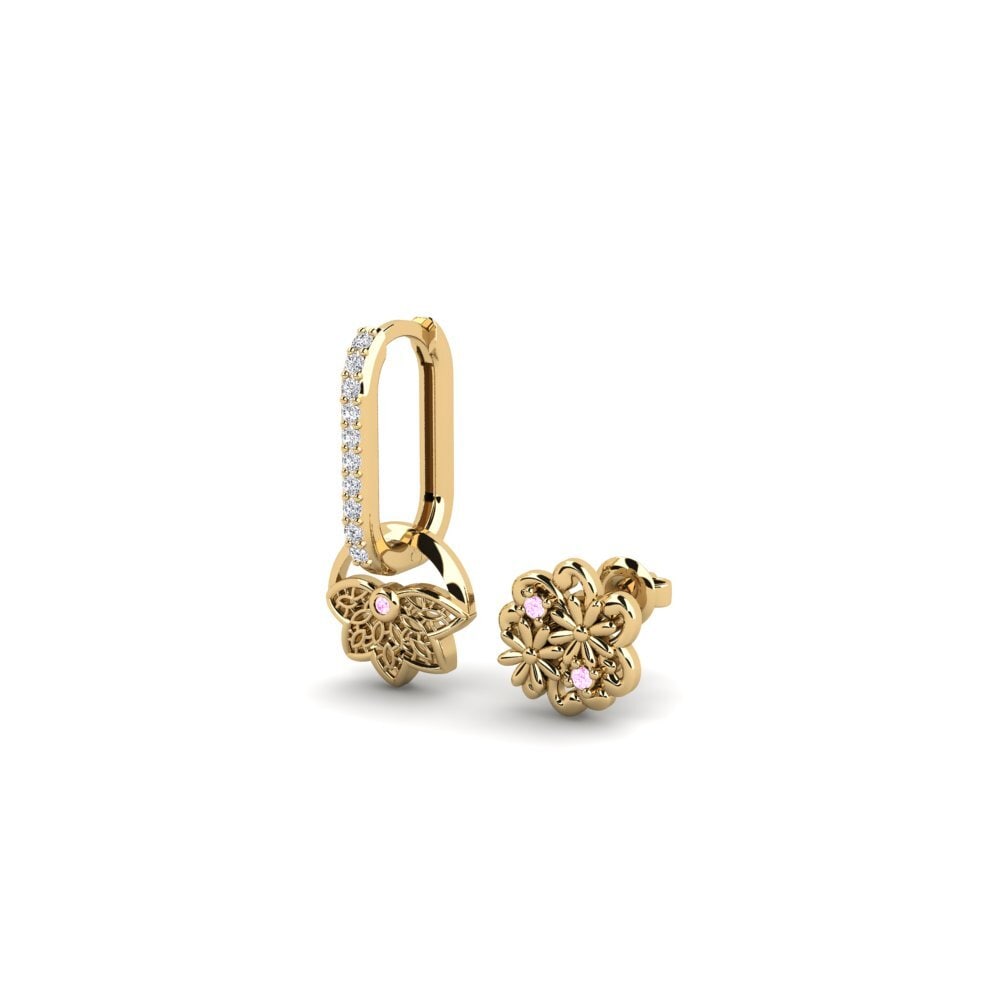 Safira Rosa Brincos Feminino Sibylle - SET