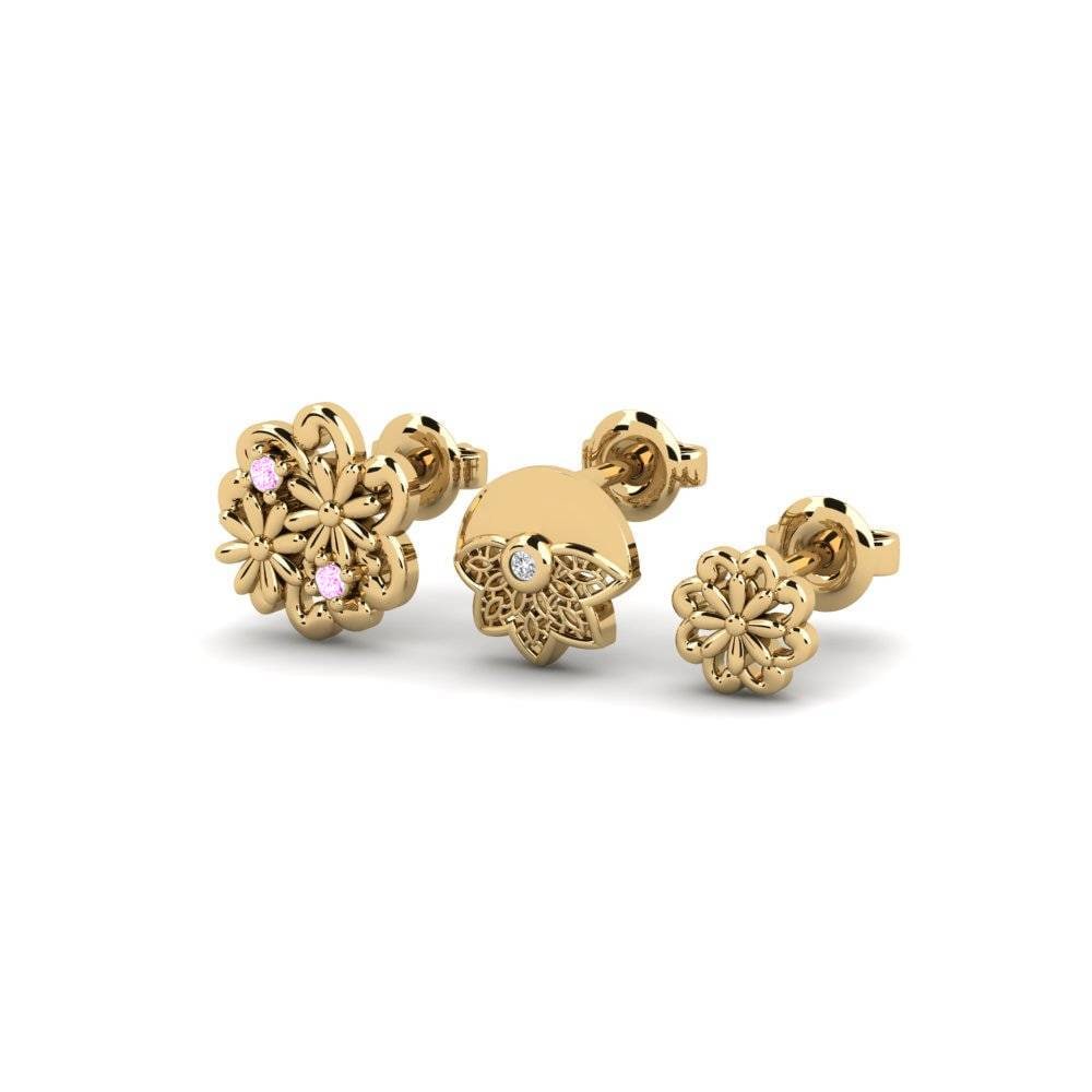 Safira Rosa Brincos Feminino Skeppsbron - SET
