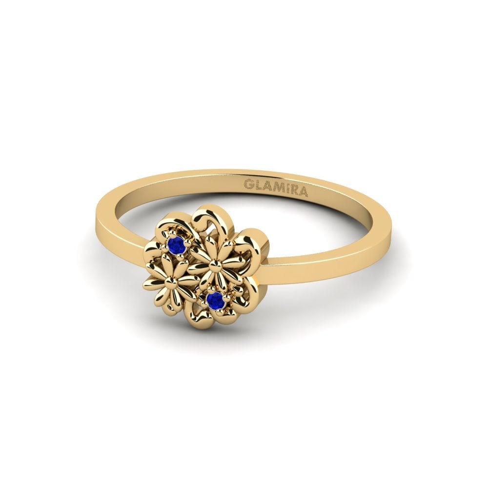 14ct Yellow Gold Round Sapphire Ring Slojdgatan