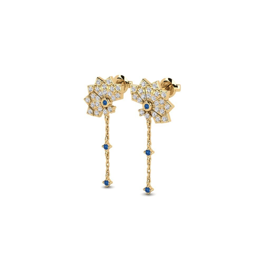 sapphire-zirconia Women's ต่างหู Warusawa