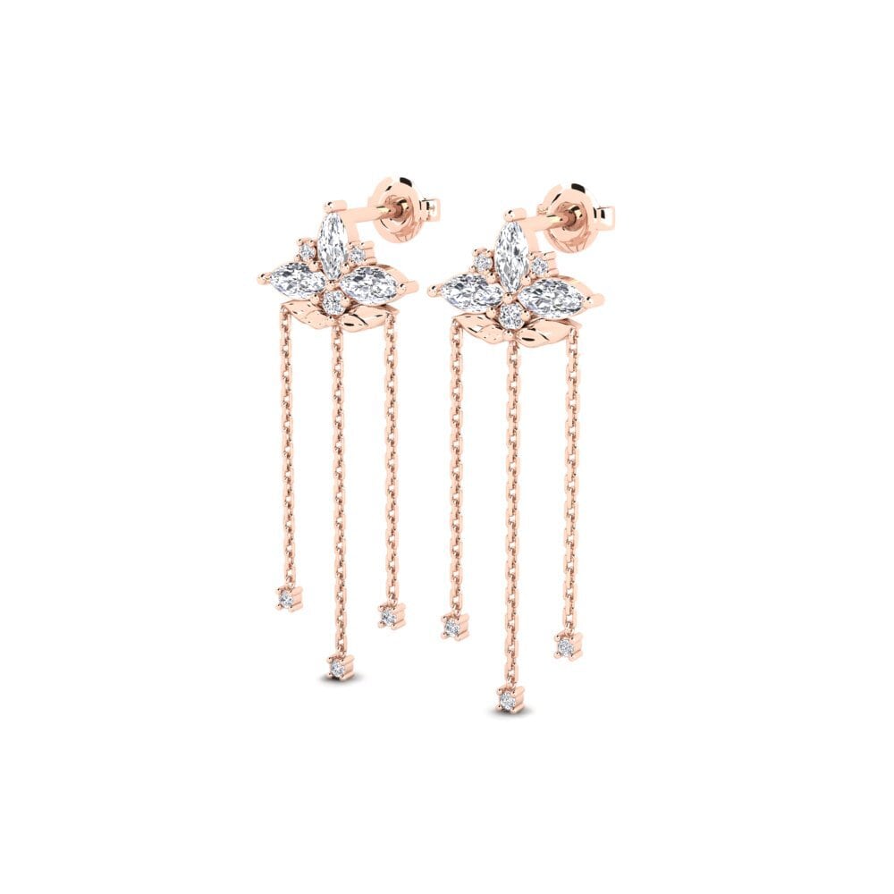 14k Oro Rosa Pendiente de mujer Alcurnia
