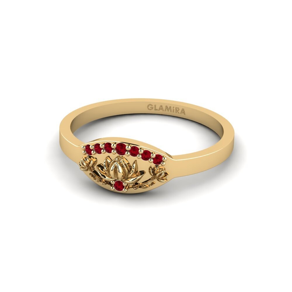 Circonita Roja Anillo Altorelief