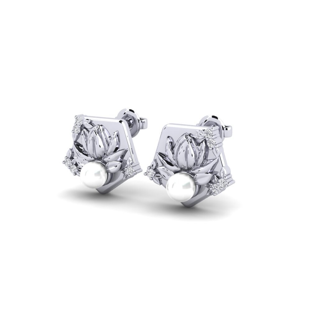950 Palladium Damen ohrring Arrebato