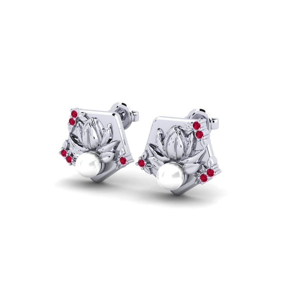 9ct White Gold Ruby Women's Earring Arrebato