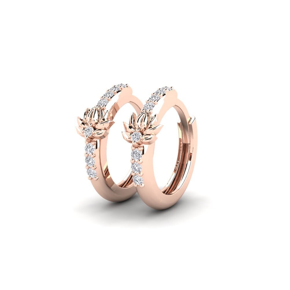 14k Oro Rosa Pendiente de mujer Artifex