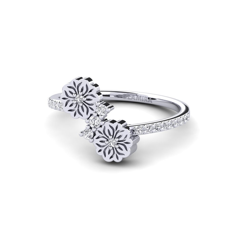 14k Oro Blanco Anillo Arvvot