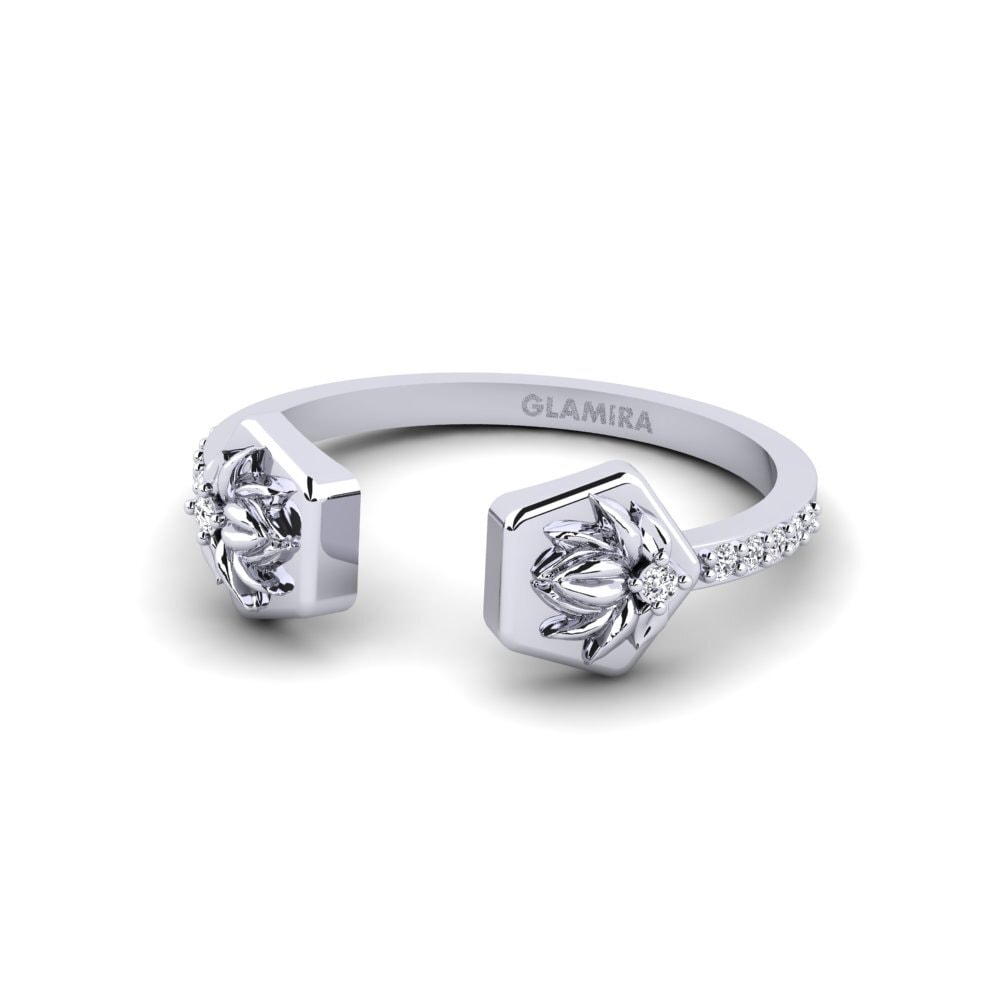 14k Oro Blanco Anillo Aterklang