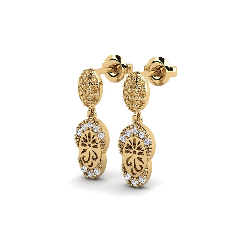 Brown Diamond Women's Earring Bagol