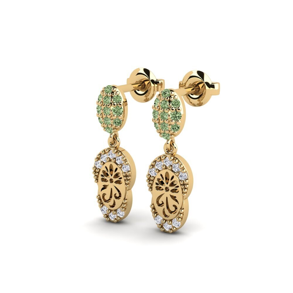 Green Diamond Women's Earring Bagol