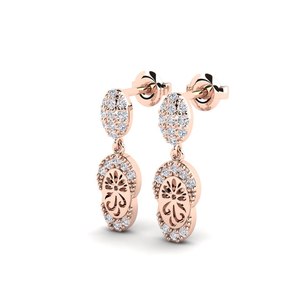14k Oro Rosa Pendiente de mujer Bagol