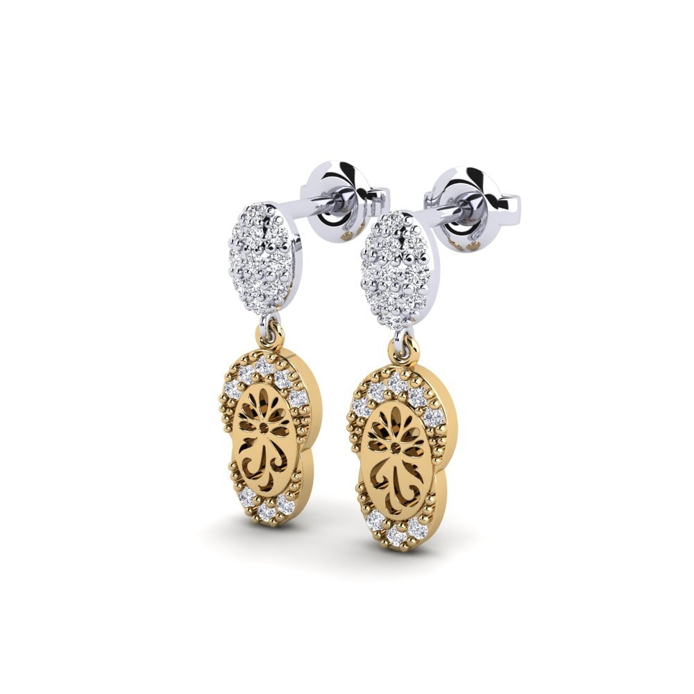 14ct Yellow & White Gold Women's Earring Bagol
