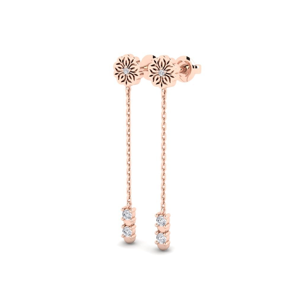 14k Oro Rosa Pendiente de mujer Barnah