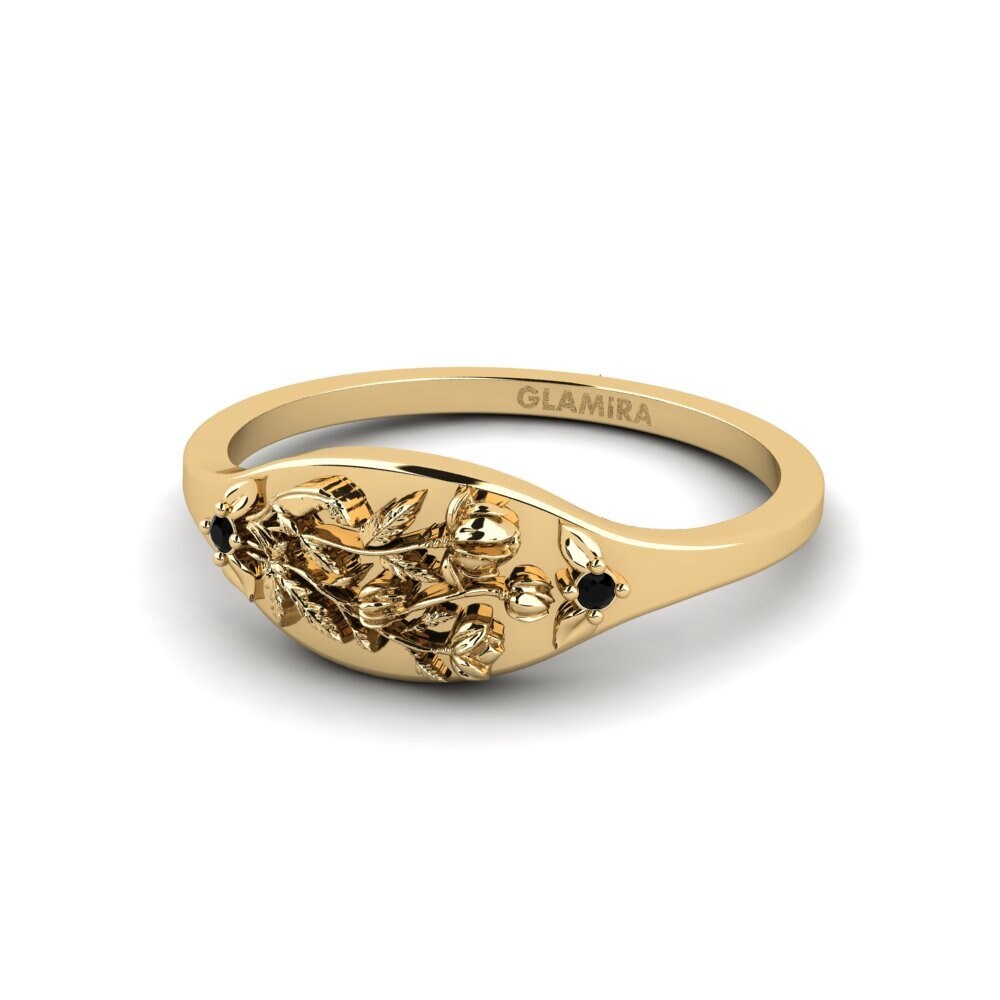 Zafiro negro Anillo Basorelief