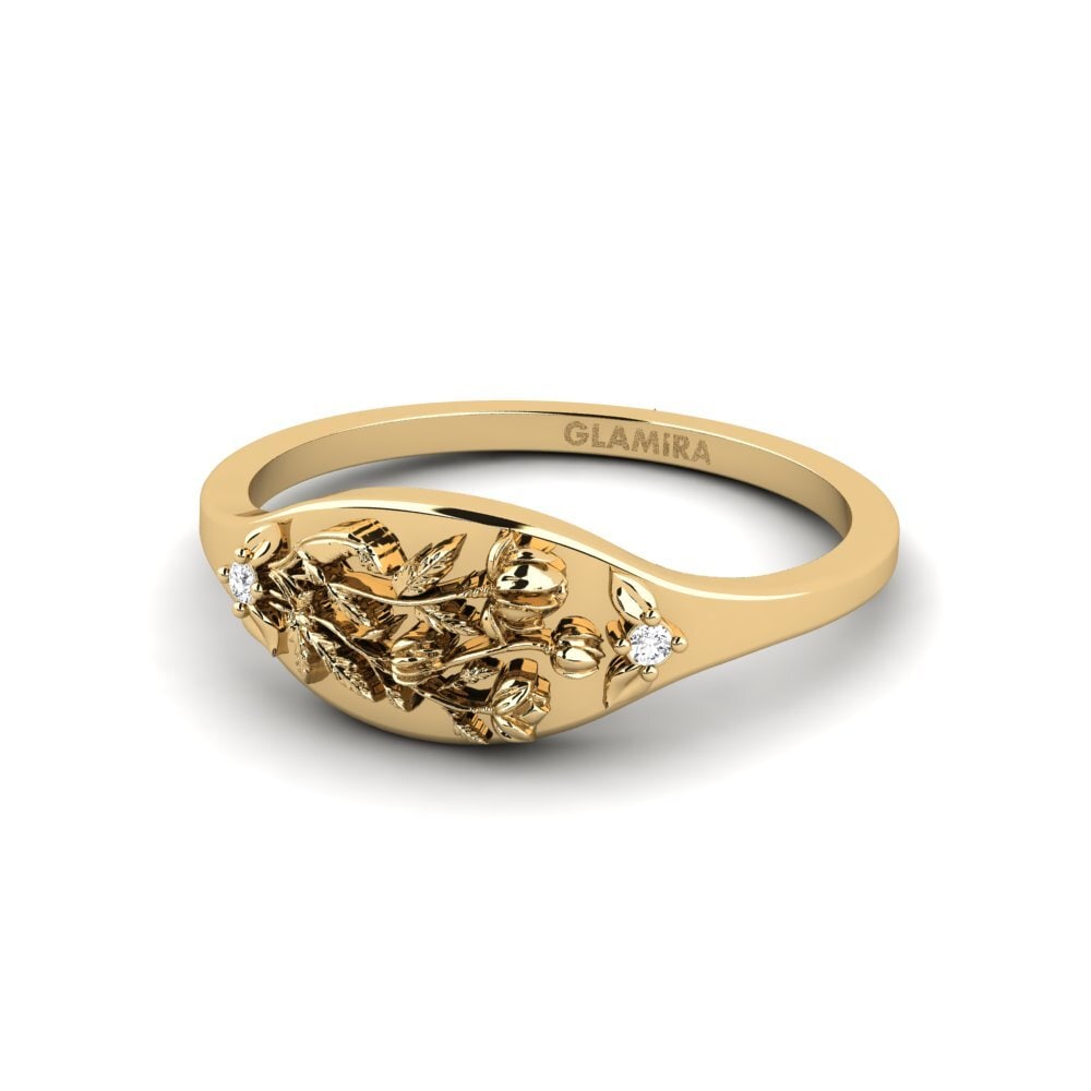 White sapphire Ring Basorelief