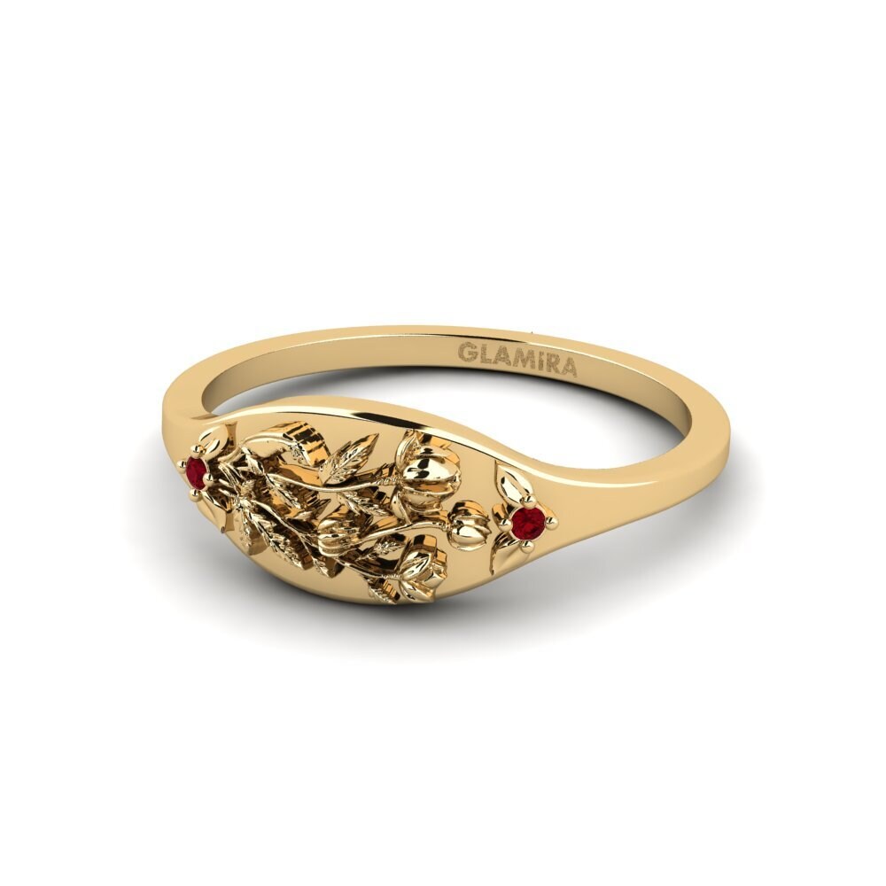 Circonita Roja Anillo Basorelief