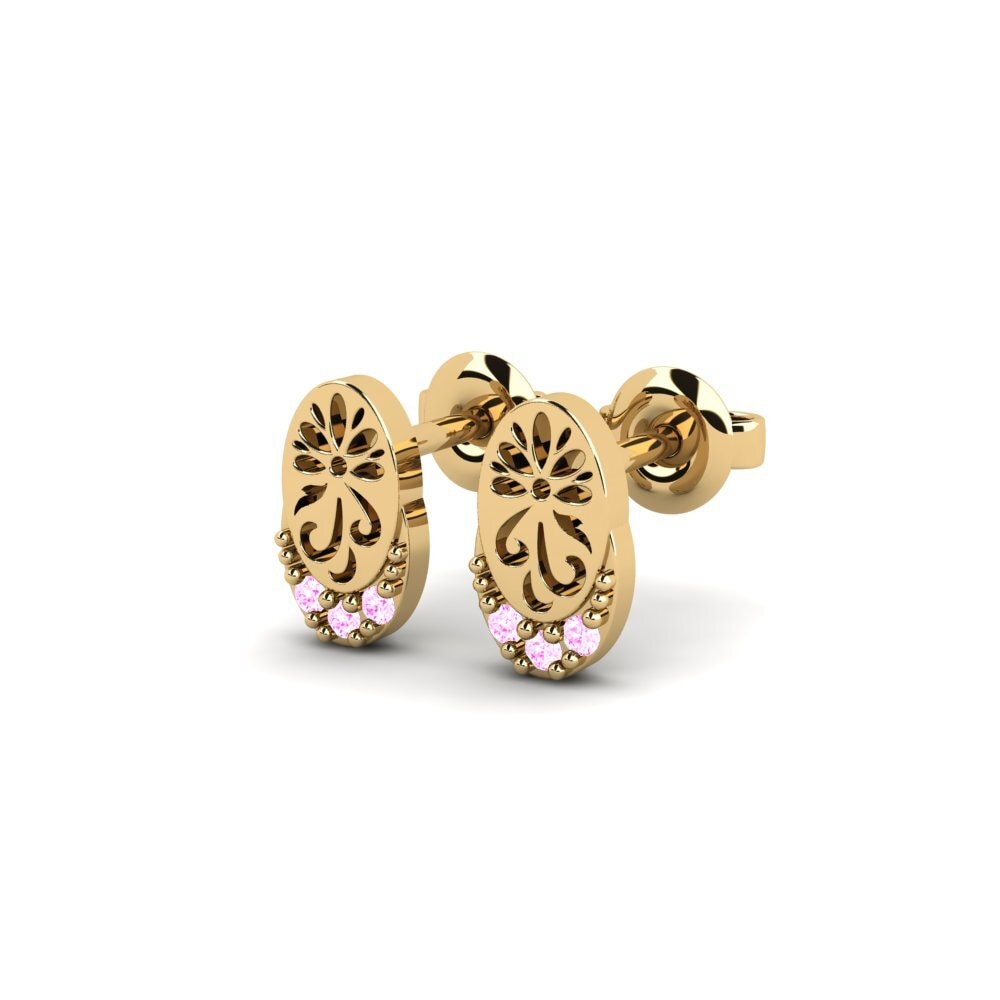 Safira Rosa Brincos Feminino Bleunienn