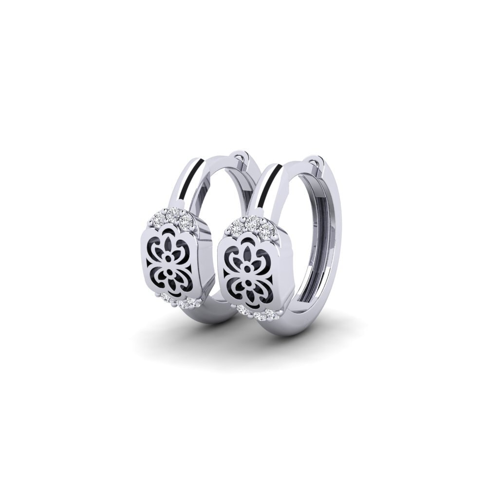 950 Palladium Damen ohrring Blodyn