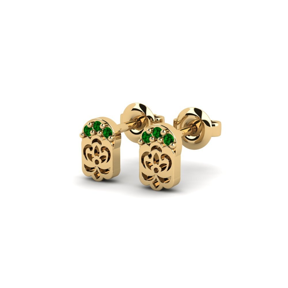 Zircônia Verde Brincos Feminino Blomsts
