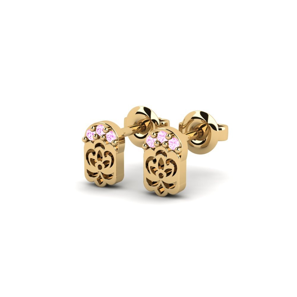 Safira Rosa Brincos Feminino Blomsts
