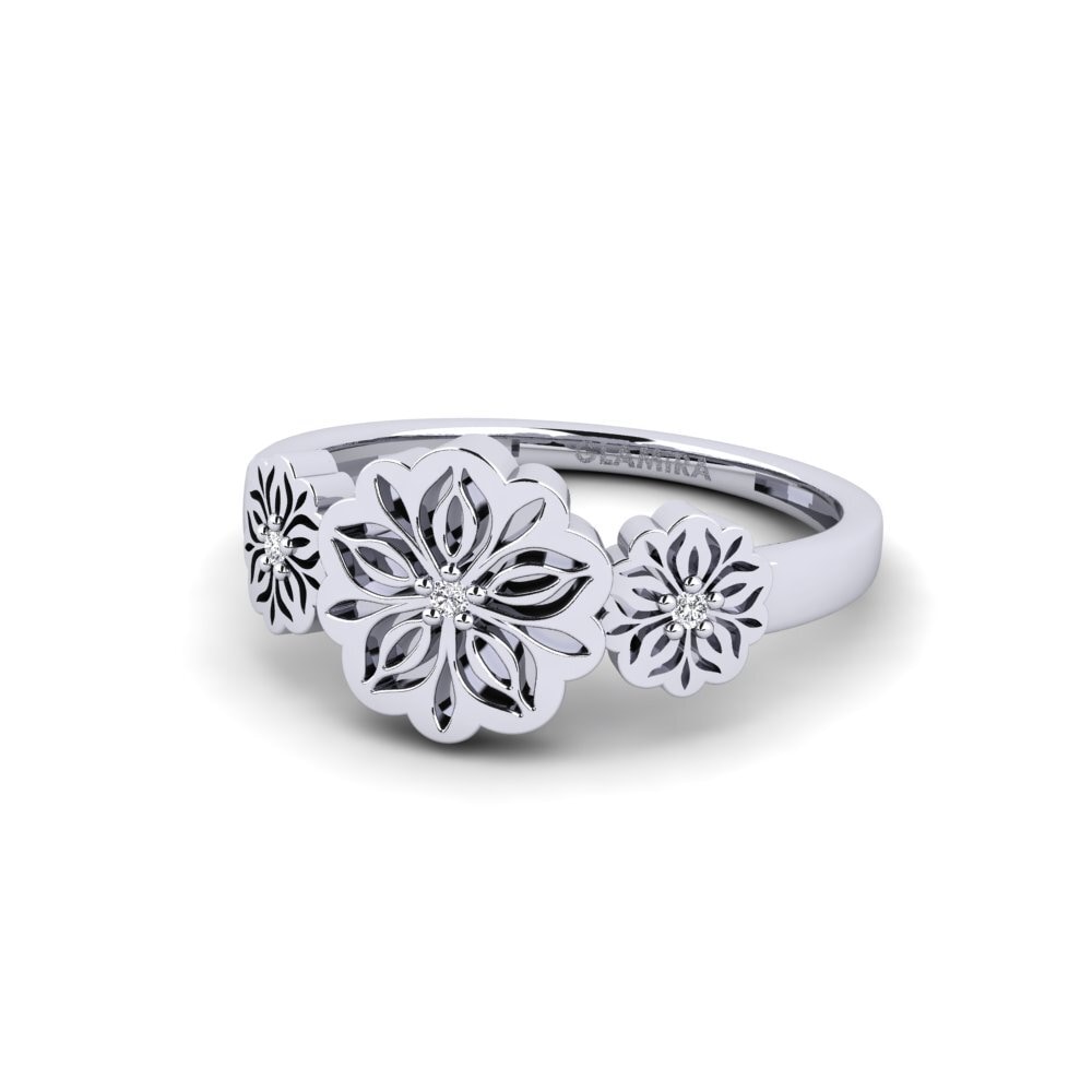 14k Oro Blanco Anillo Bukad