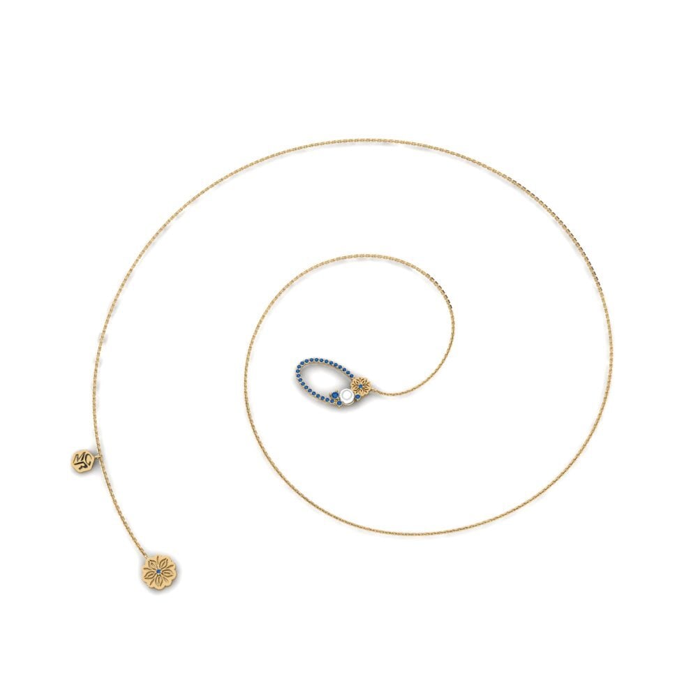 Dark Blue Zirconia Women's Necklace Bunyi