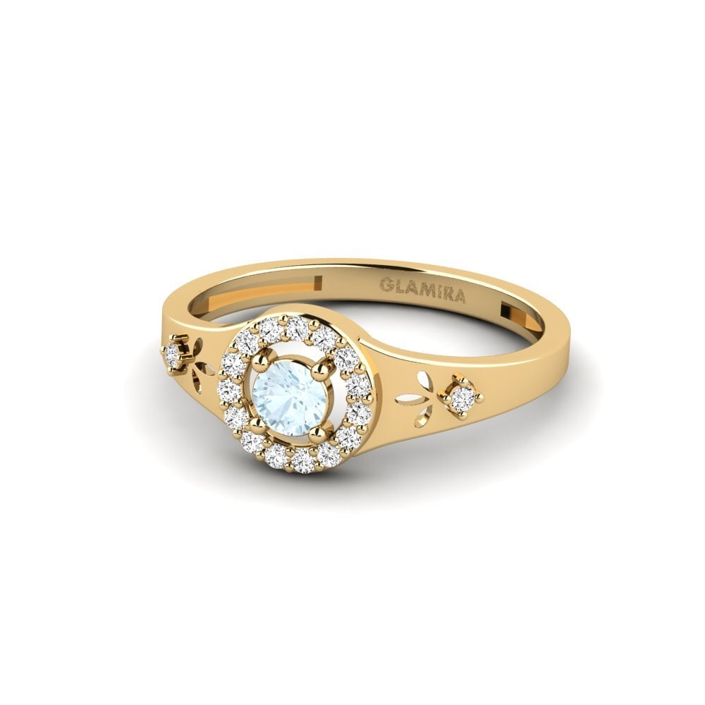 Aguamarina Anillo Cwako