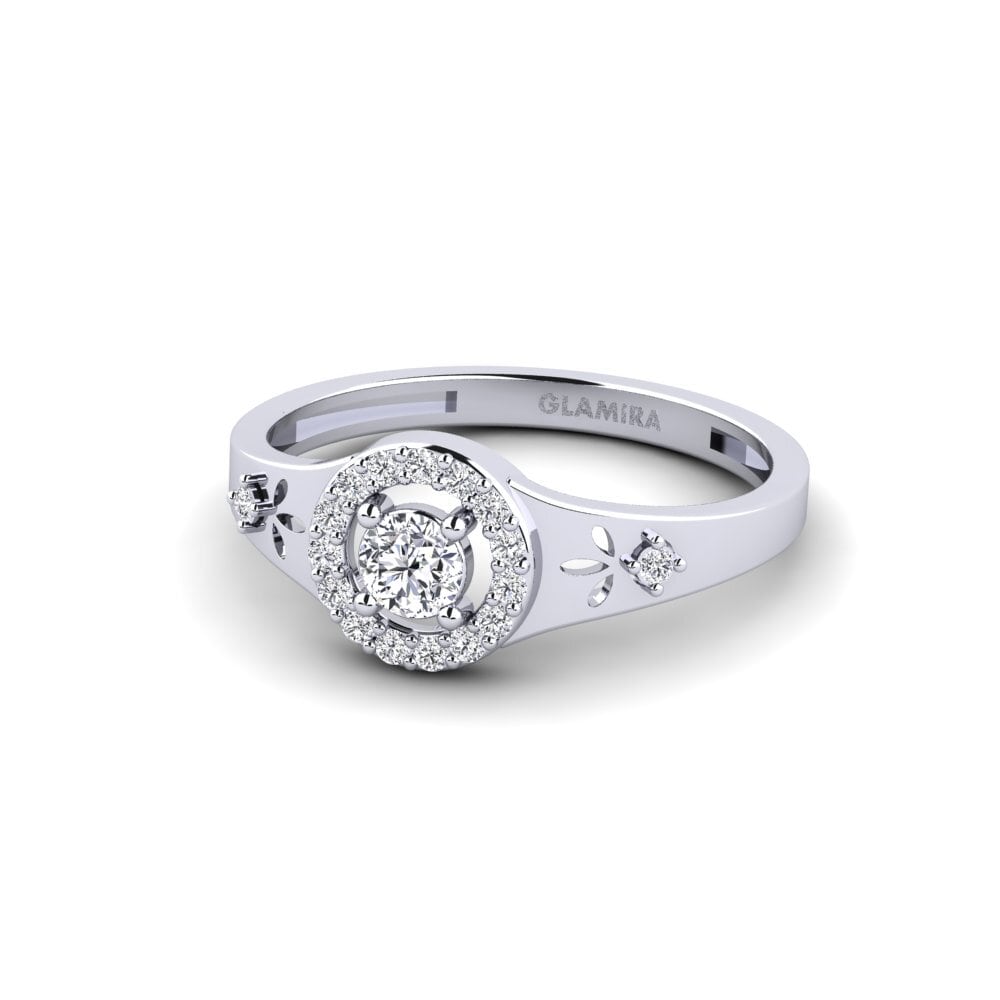 14k Oro Blanco Anillo Cwako