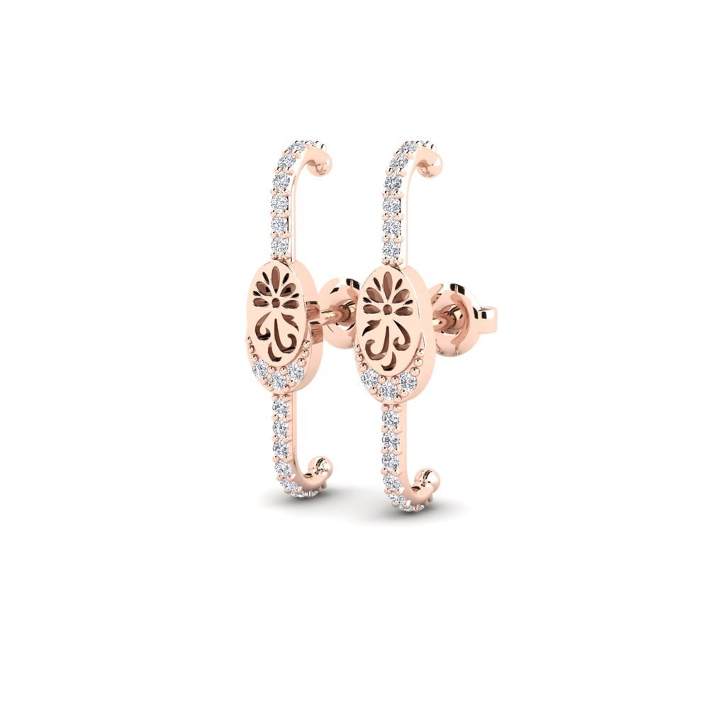 14k Oro Rosa Pendiente de mujer Gladlynt
