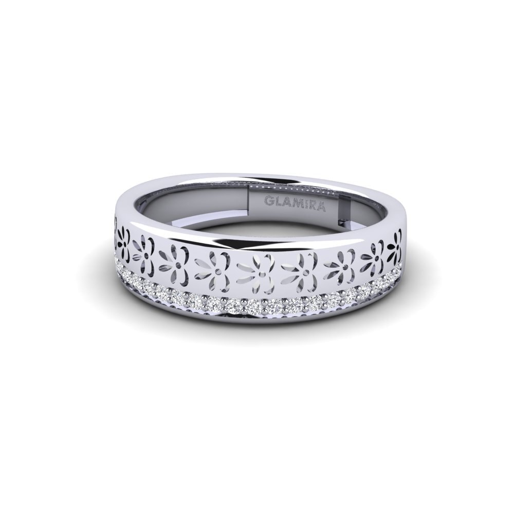 14k Oro Blanco Anillo Haksolok