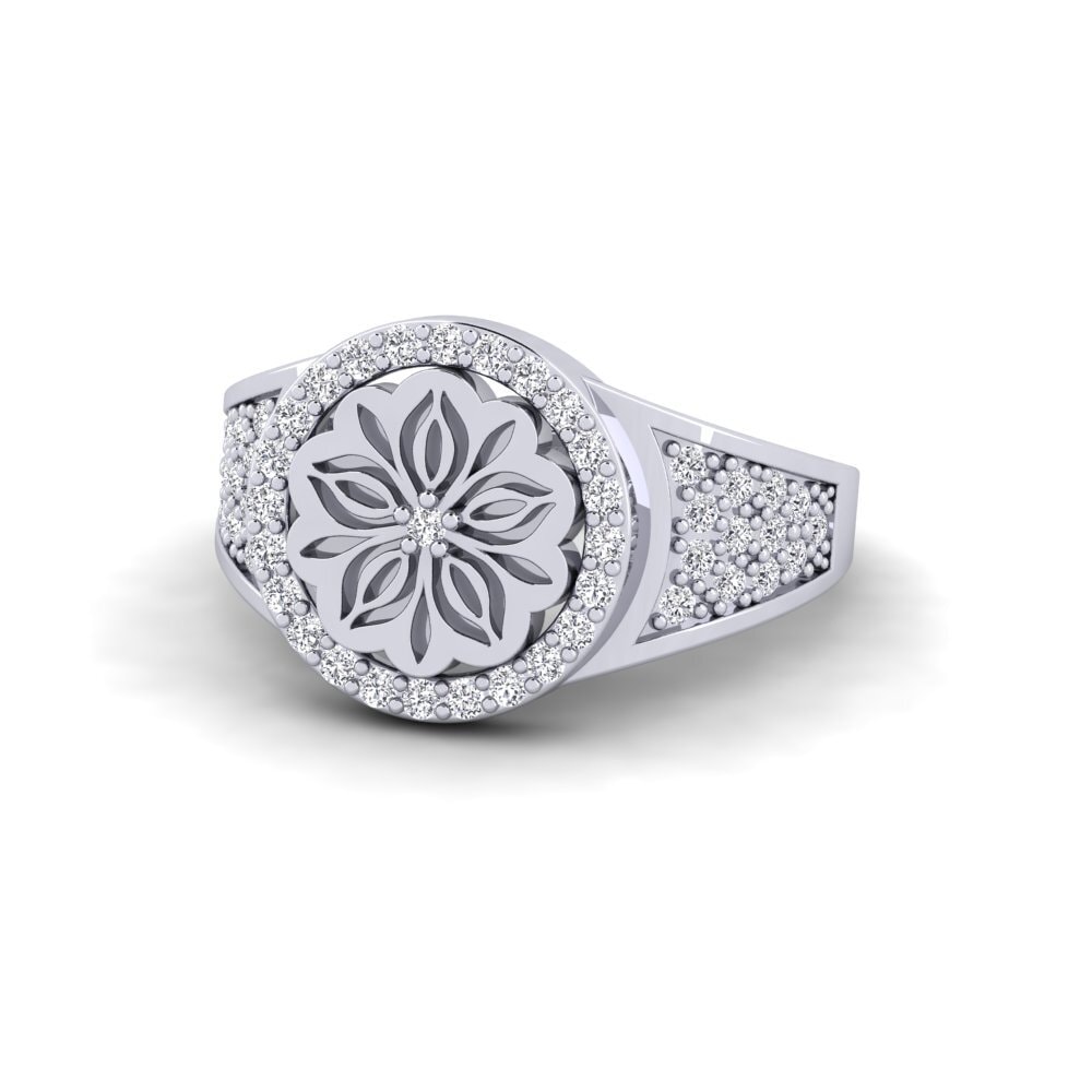 14k Oro Blanco Anillo Kouler