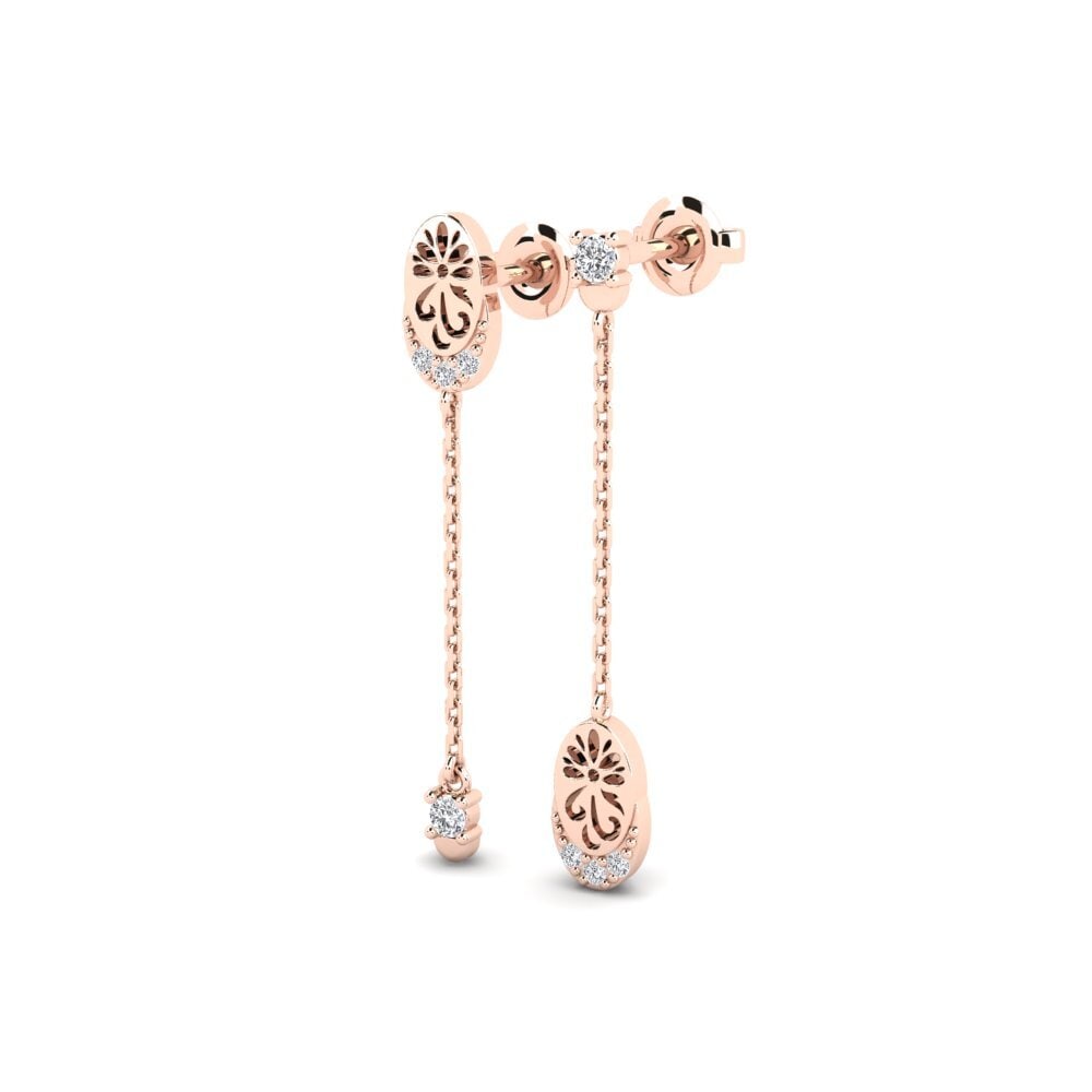 14k Oro Rosa Pendiente de mujer Maliket