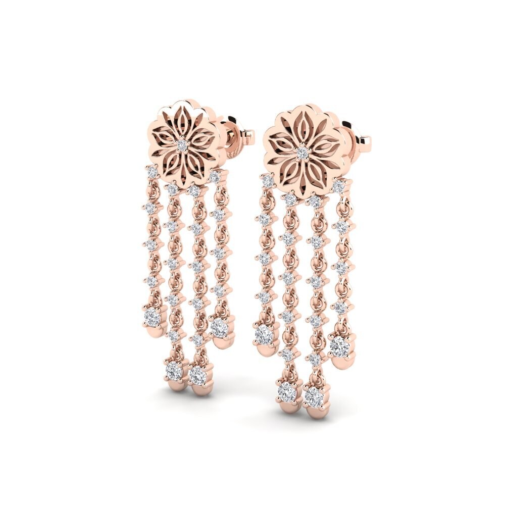 14k Oro Rosa Pendiente de mujer Maolek