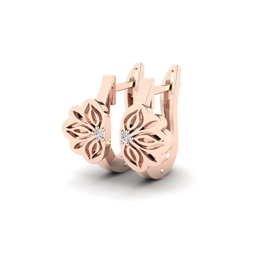 14k Oro Rosa Pendiente de mujer Paj
