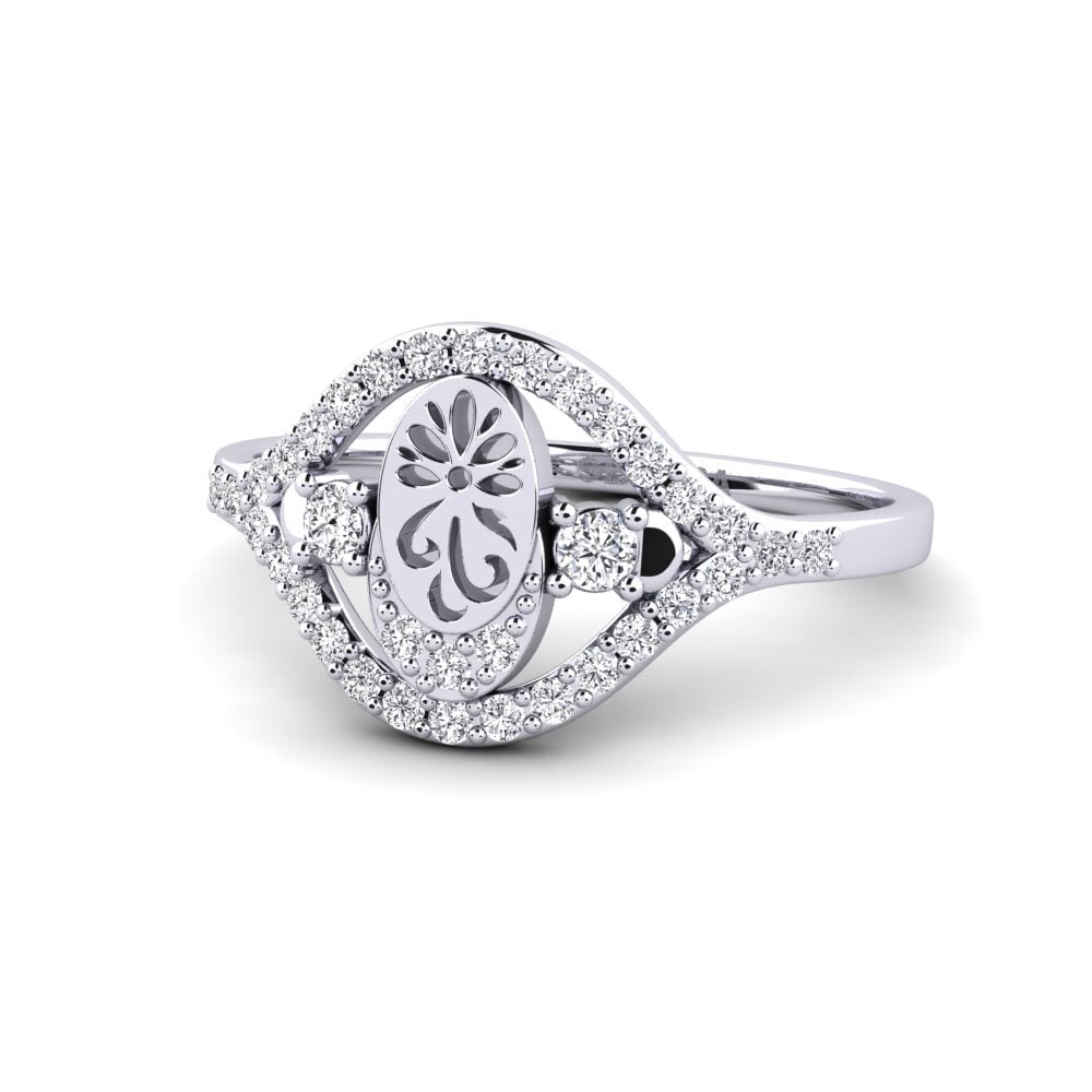 14k Oro Blanco Anillo Panqara