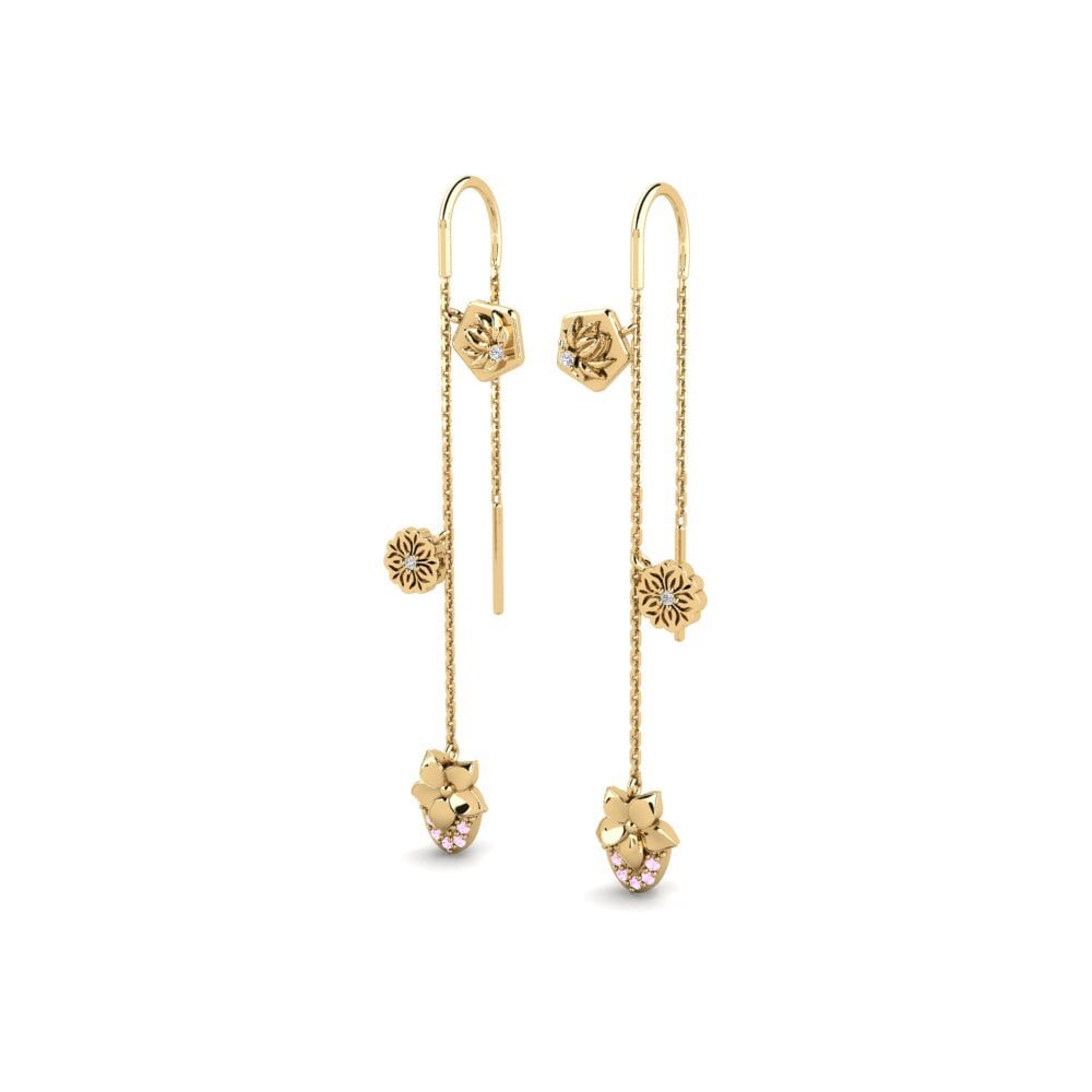 Đá Sapphire Hồng Bông tai nữ Pinaleser