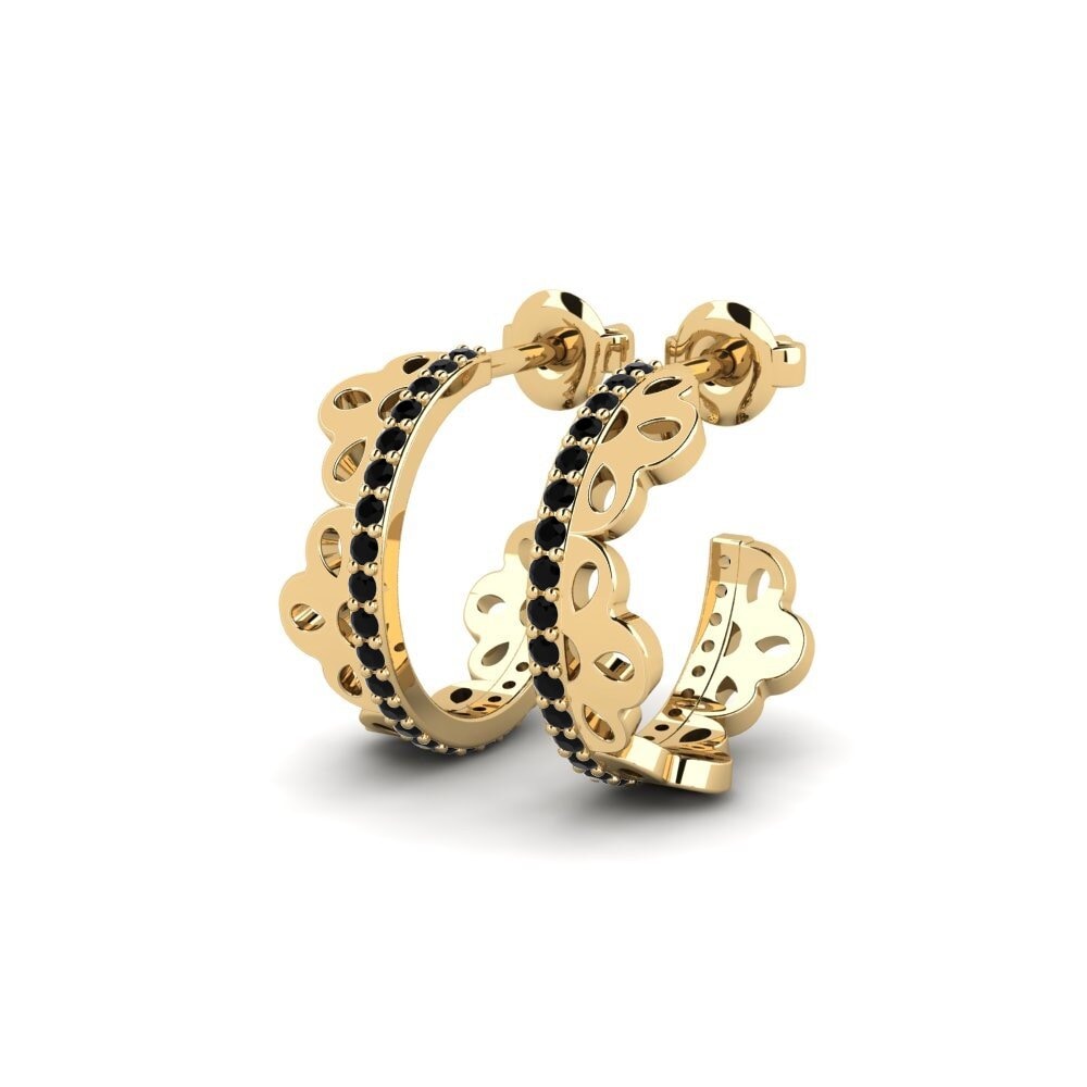 Diamante Negro Pendiente de mujer Pluum