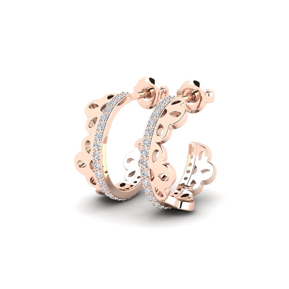 14k Oro Rosa Pendiente de mujer Pluum