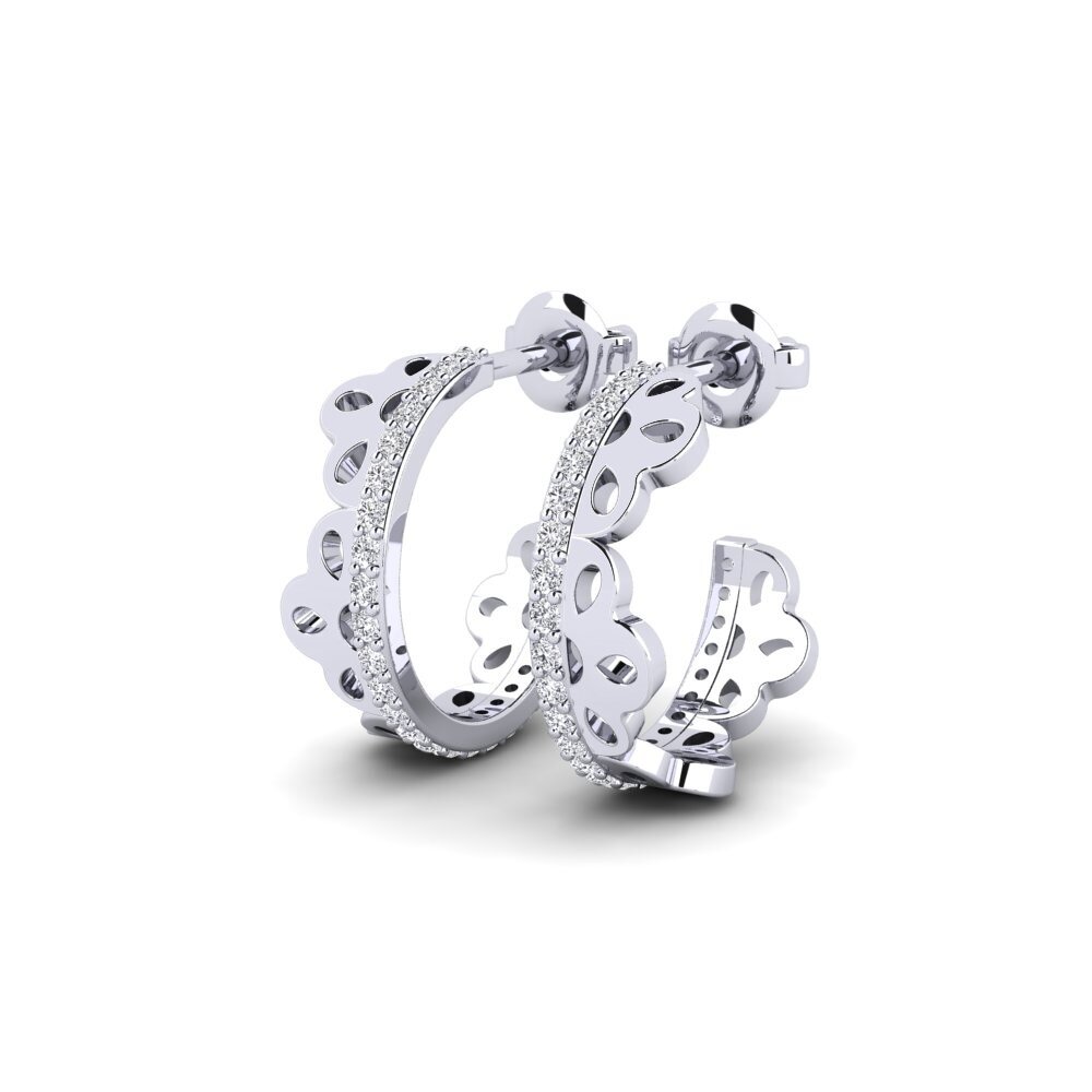 950 Palladium Damen ohrring Pluum