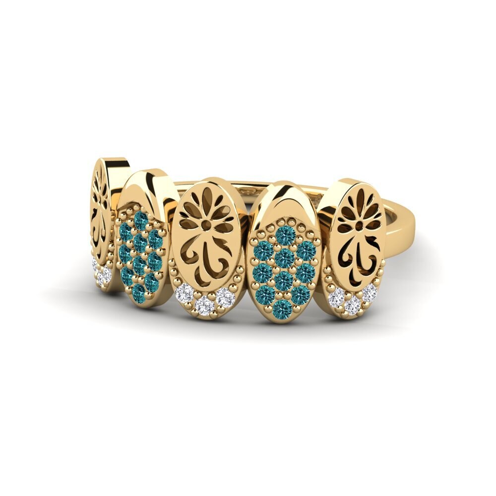 Diamante Azul Anillo Qobooru